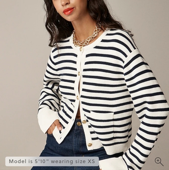 NWT J. Crew Relaxed Emelie Lady jacket In Stripe Size medium - Picture 1 of 9
